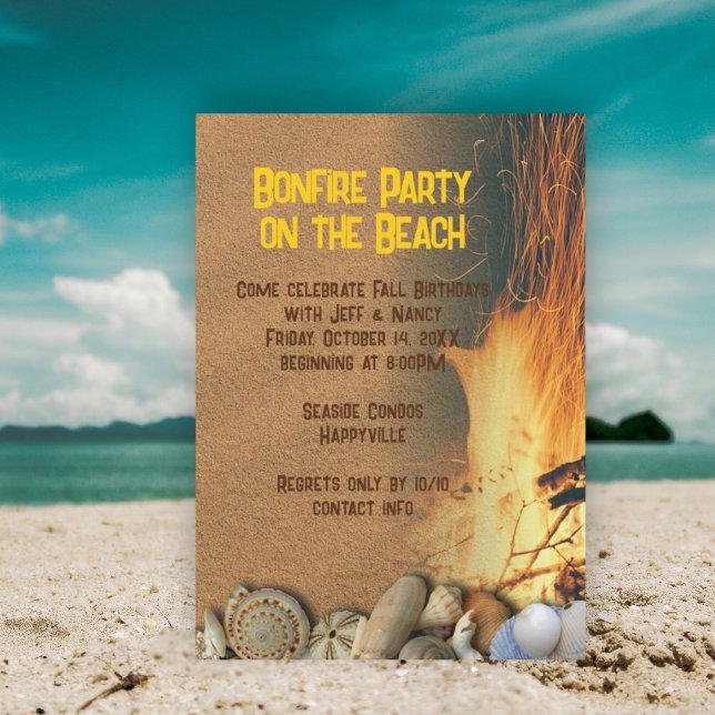Invitación Conchas de Playa de Fogata Fiesta al Aire Libre (Subido por el creador)