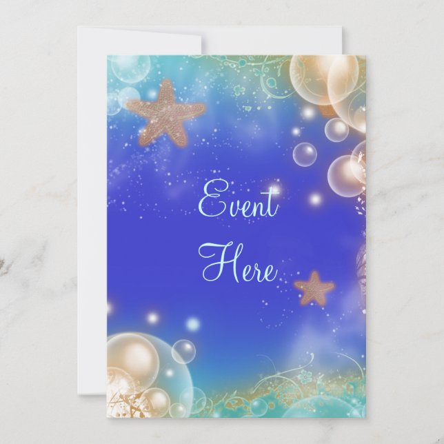 Invitación Conchas de playa vintage elegantes bodas (Anverso)