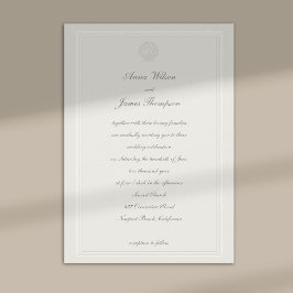 Invitación Conchas Marinas Costeras Ecru Formal Nupcial