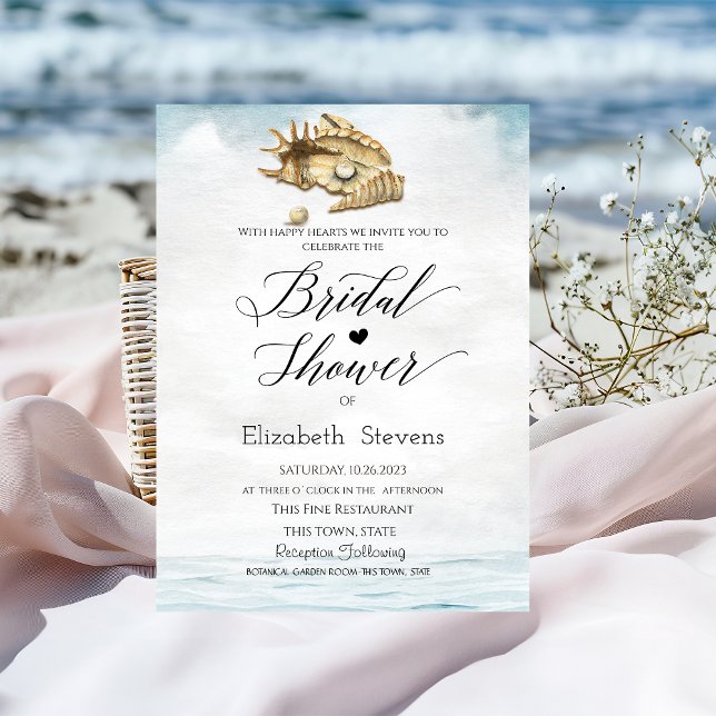 Invitación Conchas marinas, Mar, Fiesta de Despedida de Solte (Subido por el creador)