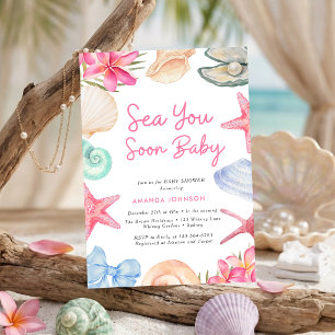 Invitación Conchas Marinas Playa Nos vemos pronto Shower de B