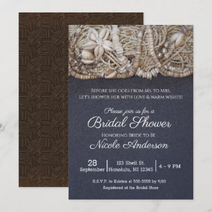 Invitación Conchas Marinas Puka de Playa Hawaiana para Desped