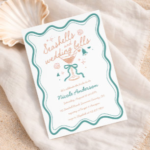 Invitación Conchas Marinas y Campanas de Boda: Bridal Shower 