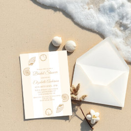 Invitación Conchas marinas y campanas de boda: Desayuno de no
