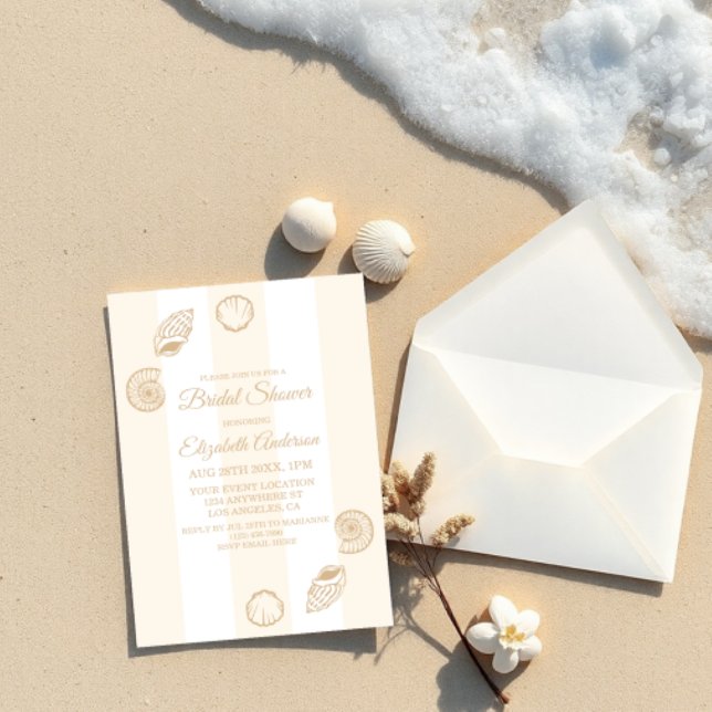 Invitación Conchas marinas y campanas de boda: Desayuno de no (Subido por el creador)