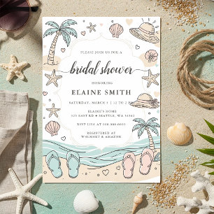 Invitación Conchas marinas y campanas de boda Desfile de novi