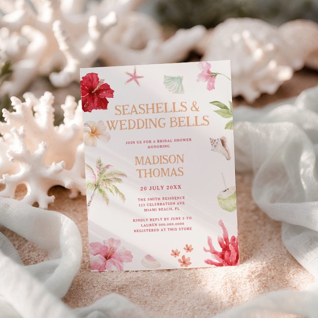 Invitación Conchas marinas y campanas de boda Ducha de novia  (Subido por el creador)