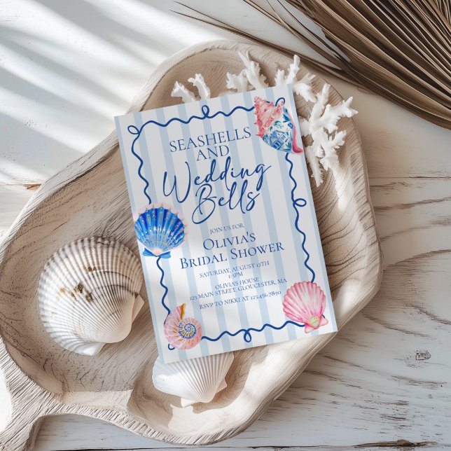 Invitación Conchas marinas y campanas de boda Fiesta de Despe (Subido por el creador)