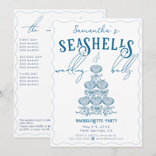 Invitación Conchas marinas y campanas de boda Fiesta de solte