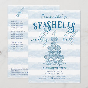 Invitación Conchas marinas y campanas de boda Fiesta de solte