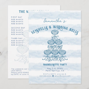 Invitación Conchas marinas y campanas de boda Fiesta de solte