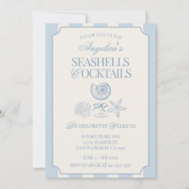 Invitación Conchas marinas y cócteles itinerario de despedida