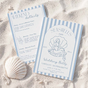 Invitación Conchas Y Campanas De Boda Despedida De Soltera Co