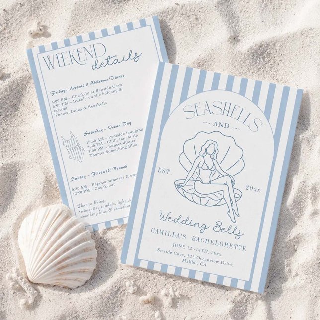 Invitación Conchas Y Campanas De Boda Despedida De Soltera Co (Subido por el creador)