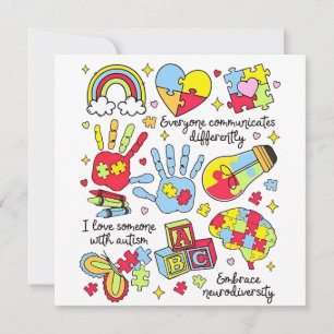 Invitación Concienciación sobre autismo abraza la diversidad 