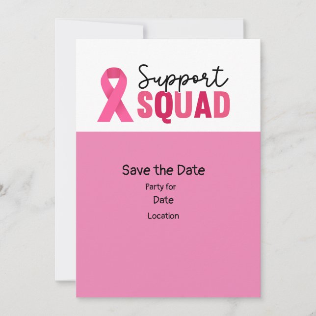 Invitación Concienciación sobre el cáncer de mama, salve al F (Anverso)