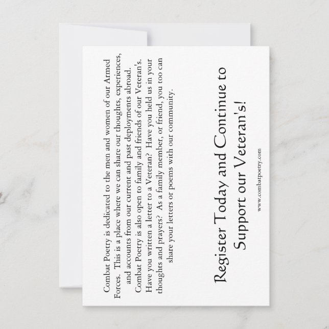 Invitación Concienciación sobre la poesía de combate (Anverso)