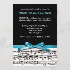 Invitación Concierto de conciertos de recitales de música azu