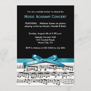 Invitación Concierto de conciertos de recitales de música azu