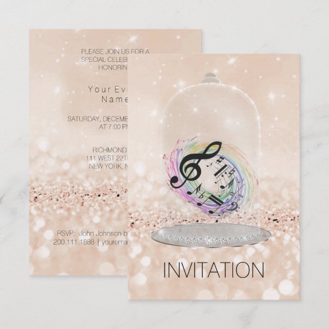 Invitación Concierto de Festival de Música Nita Vip Champaign (Anverso / Reverso)