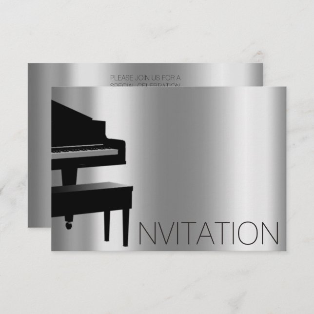 Invitación Concierto de Hauce Piano Minimalismo Vip Black Aqu (Anverso / Reverso)