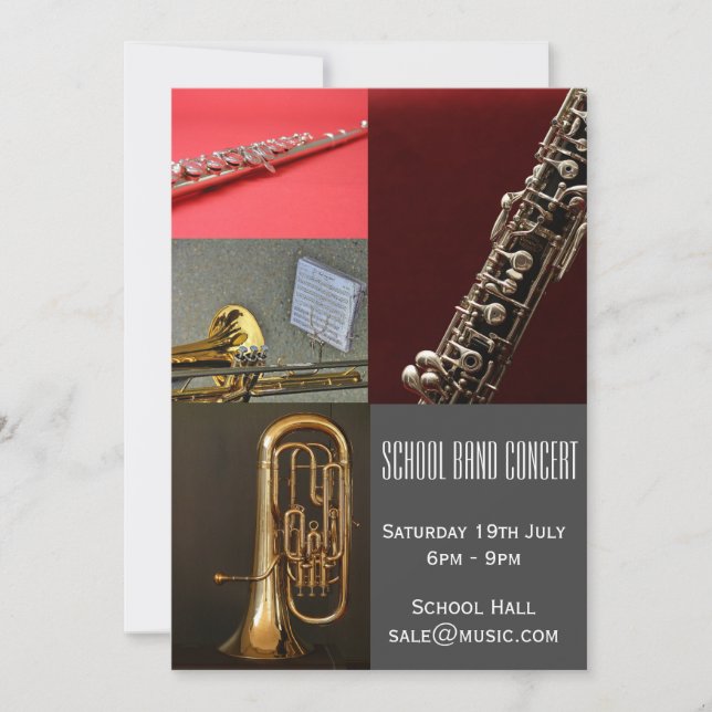 Invitación Concierto de la banda de la comunidad escolar (Anverso)