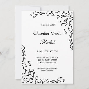 Invitación Concierto de Música Clásica de Recital de Cámara