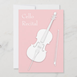 Invitación Concierto de música de violonchelo y arco blanco r