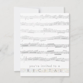 Invitación concierto de música gris elegante