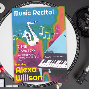 Invitación concierto de música jazz grunge recital