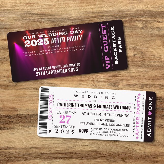 Invitación Concierto de música Ticket VIP y Boda RSVP (Subido por el creador)