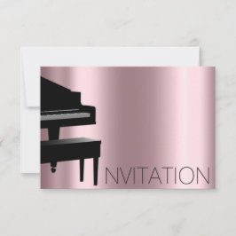 Invitación Concierto de piano Minimalismo formal Vip Rosa Neg