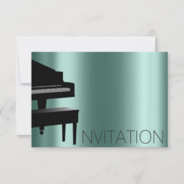 Invitación Concierto de piano Minimalismo formal Vip Verde az