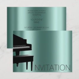 Invitación Concierto de piano Minimalismo formal Vip Verde az