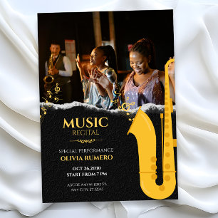 Invitación concierto de recital de música foto trompeta jazz