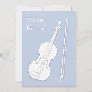 Invitación Concierto Recital de Música Blanco Violín y Flor A