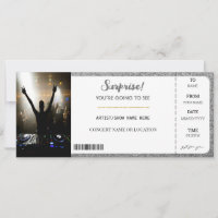 Concierto Sorpresa glam Boleto Regalo Brillo Plate