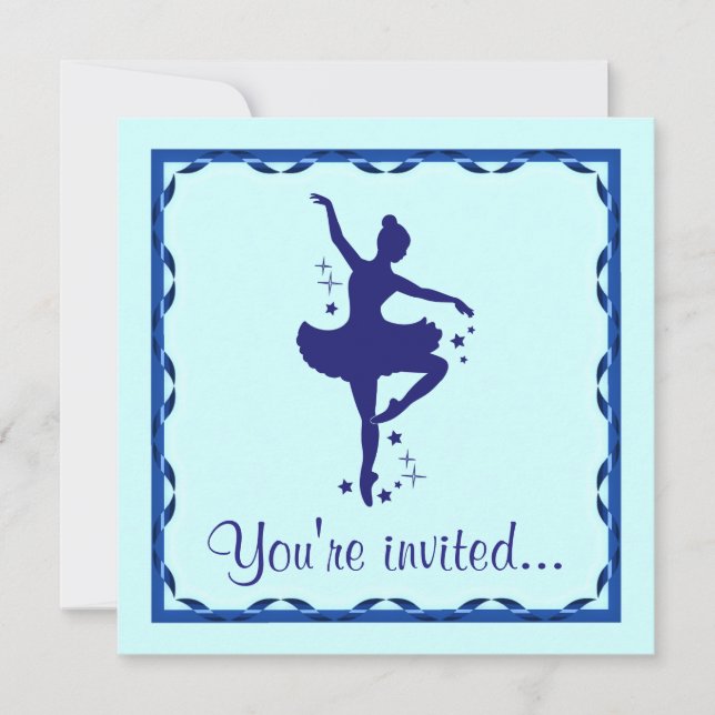 Invitación Concurso de baile de invitación: Ballerina en azul (Anverso)