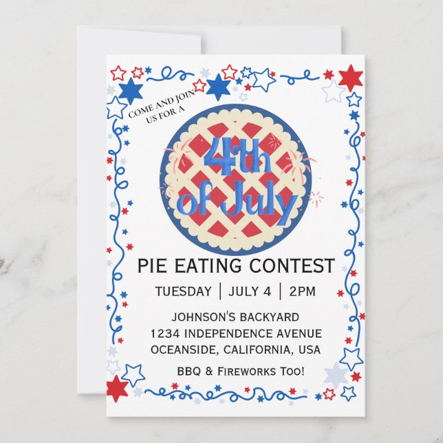Invitación Concurso de Comida de Pie del 4 de Julio Fuegos ar (Anverso)