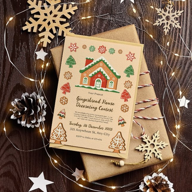Invitación Concurso de decoración de la Casa de Gingerbread (Subido por el creador)