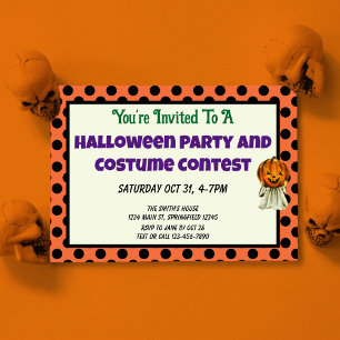Invitación Concurso de disfraces de Halloween para niños de c