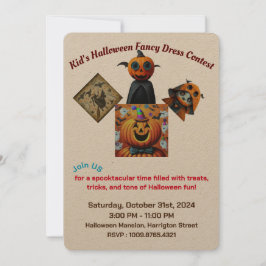 Invitación Concurso de la fiesta de Halloween de moda para ni