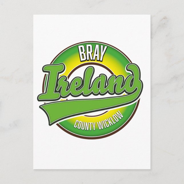 Invitación Condado de Bray Wicklow Irlanda. Postal (Anverso)