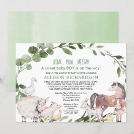 Invitación Conducción de la granja de animales de Barnyard be