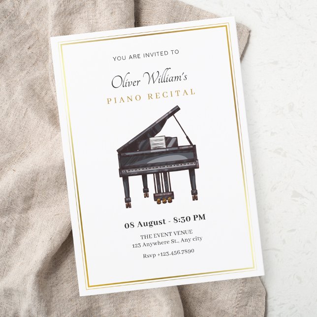 Invitación Conducción de piano elegante (Subido por el creador)