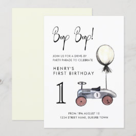 Invitación Conducción por el Desfile de Cumpleaños Auto Socia