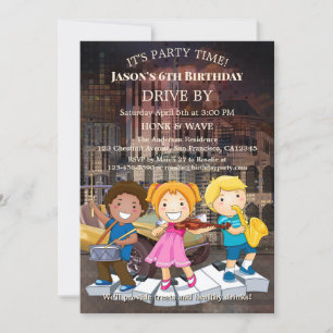 Invitación Conducción por Fiesta de cumpleaños de niños de mú