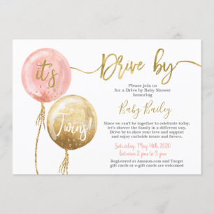 Invitación Conducción por Twins chica de ducha bebé