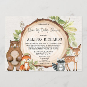 Invitación Conducción por una ducha de bebé de animales de bo