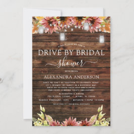 Invitación Conduce por Bridal Shower Rustic Autumflowers
